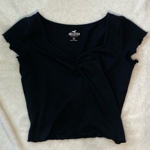 Hollister cropped sweetheart neckline t shirt